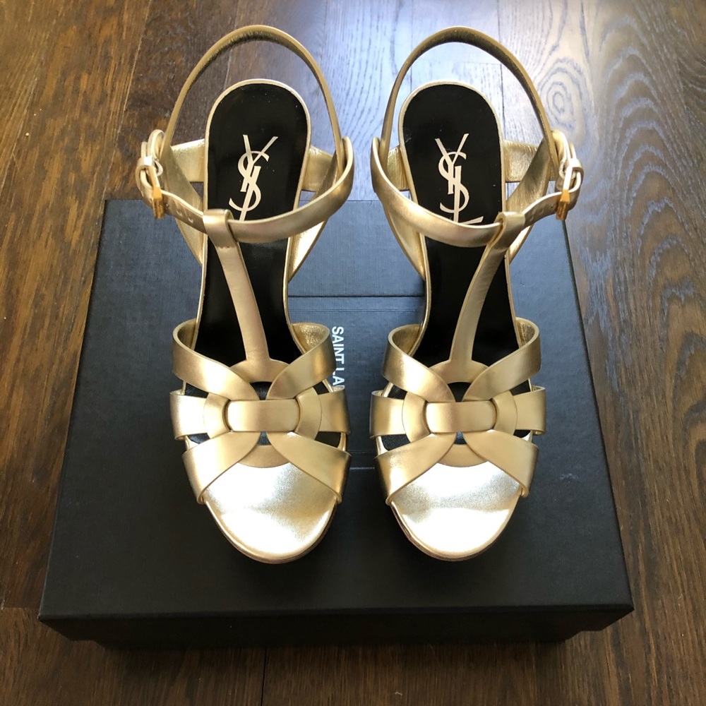 Saint Laurent Tribute 75 Sandal, size 38 (7/7.5US)